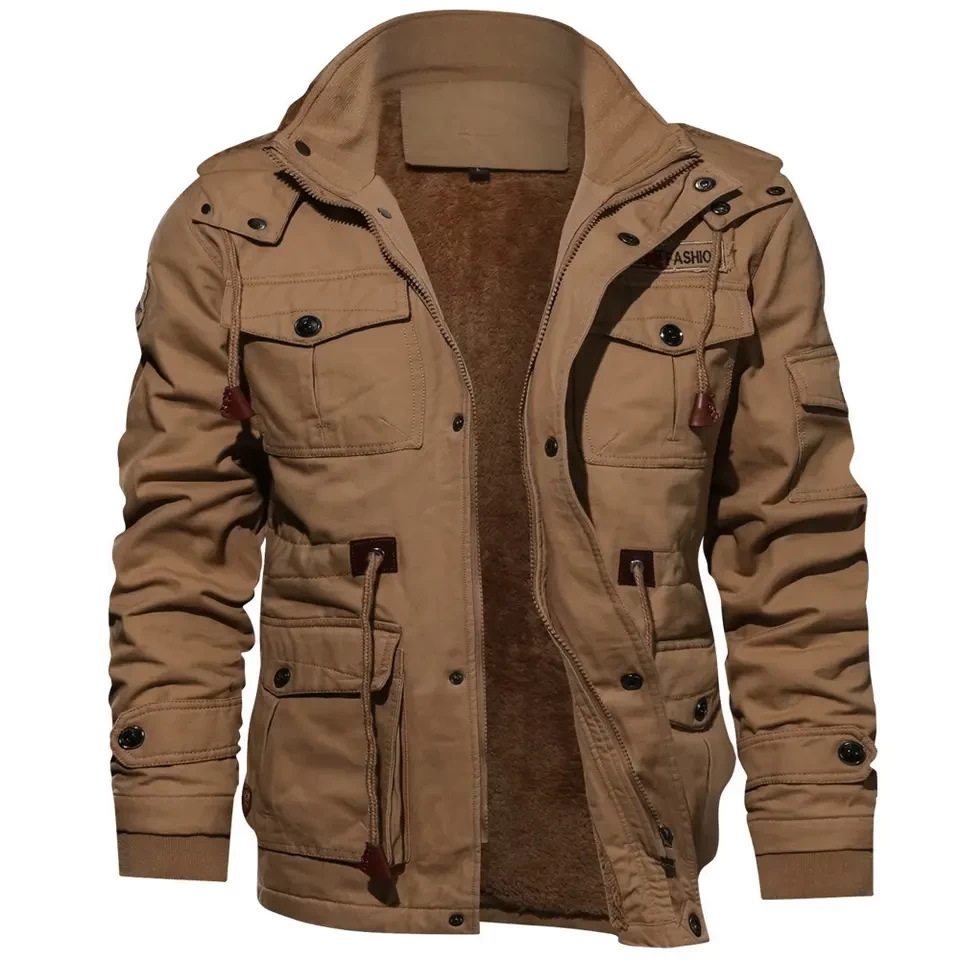High Quality Cotton0 Mens Pilot coat Winter Fleece coat Warm Thicken Outerwear Windbreaker jacket For Men