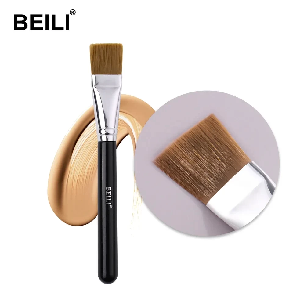 BEILI black wood handle makeup & tools sets foundation face mask brush single makeup brush custom logo