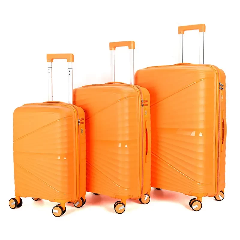 MARKSMAN Wholesale PP Luggage Travel Bags Set 3 Pcs Luggage Suitcases Man Women 20 24 28 Inch Trolley bags Spinner cases