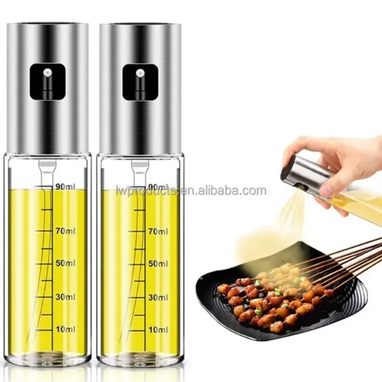 Manual Pump Food Cooking Edible Oil Dispensing Mist Glass Dispenser Mister Bottle Olive Oil Sprayer