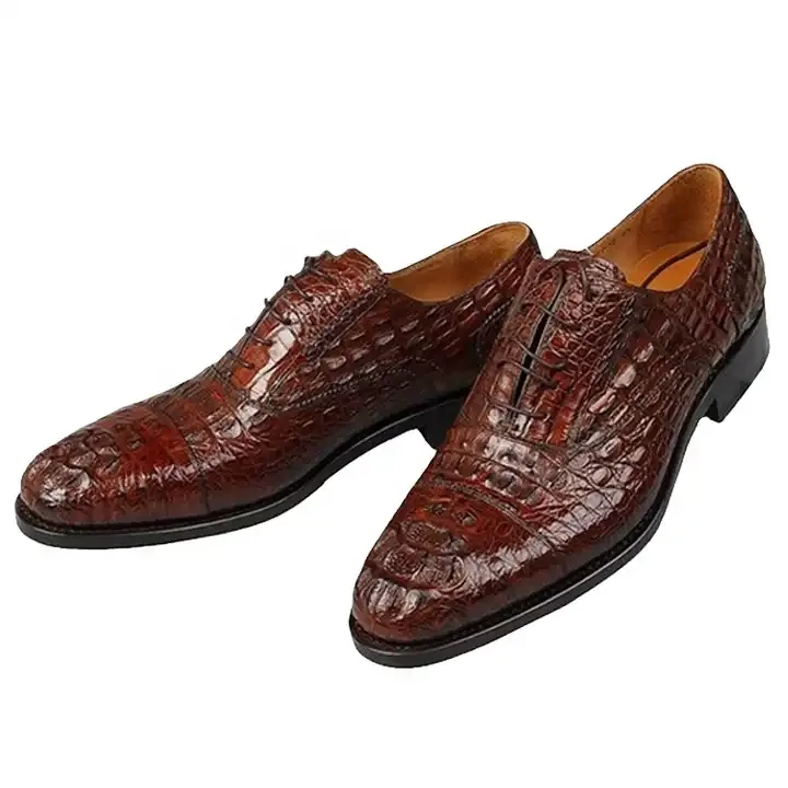 Luxury Caiman hornback genuine crocodile leather skin leather oxford dress shoes men, man shoes real crocodile
