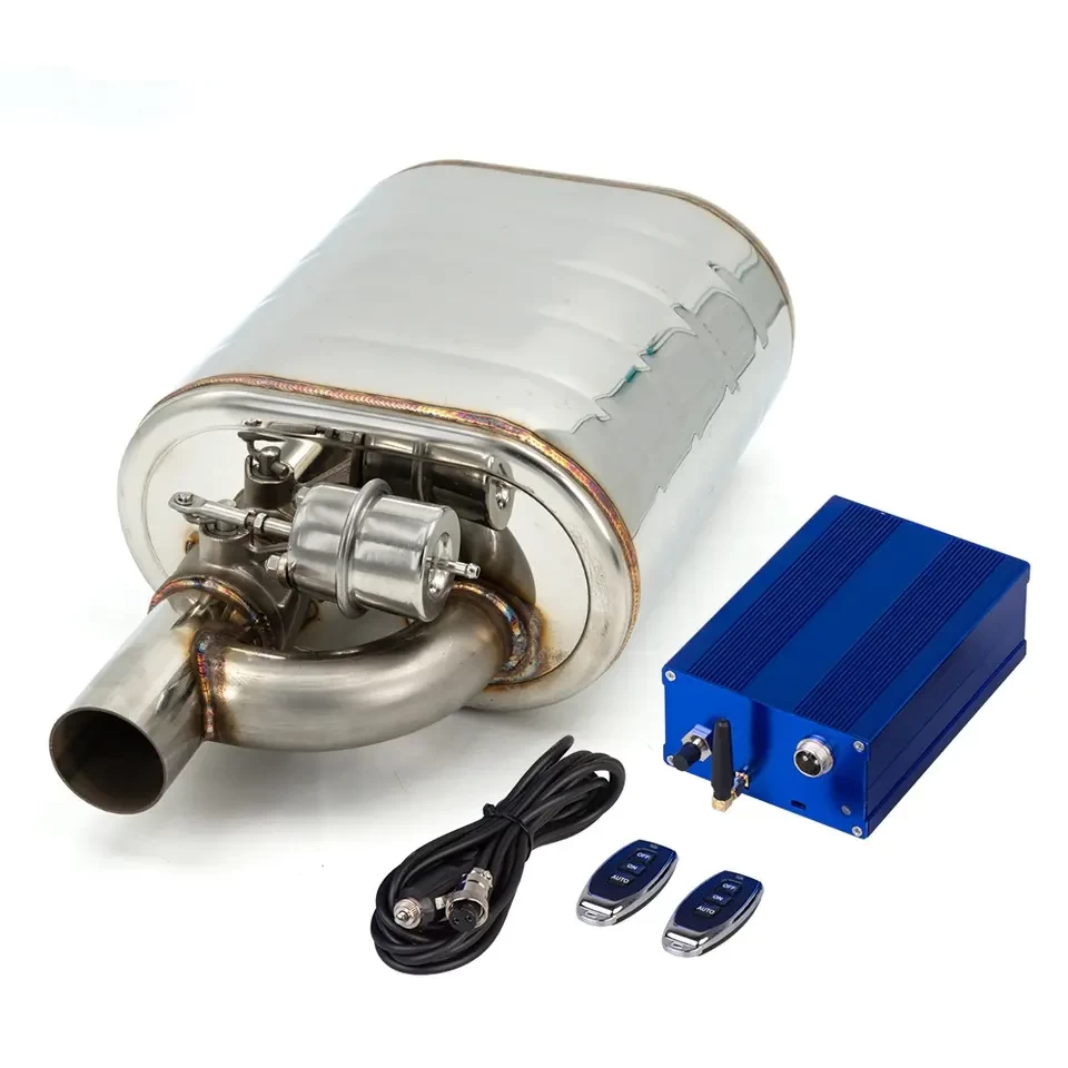 Universal 2"/2.5"/3'' Inch SS304 variable exhaust silencer remote Control Exhaust Muffler With Vaccum Valve and Pump