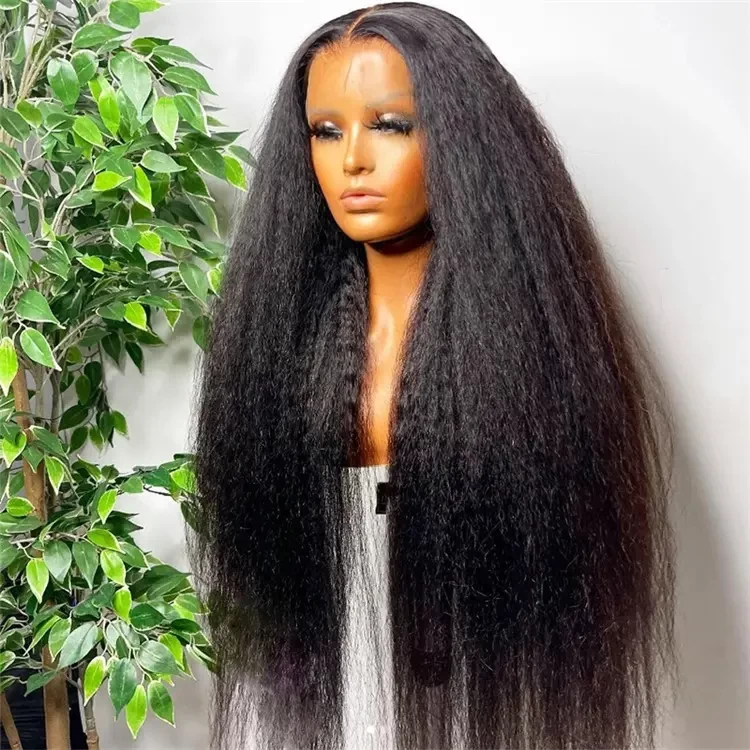 Hair extension & wigs vendor YAKI HD full frontal lace wig virgin Brazilian hair HD lace front human hair wigs for black women