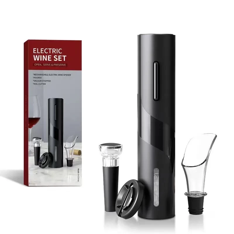 New 2023 Gift Battery Automatic Wine Bottle Corkscrew Kit Electric Wine Opener Set