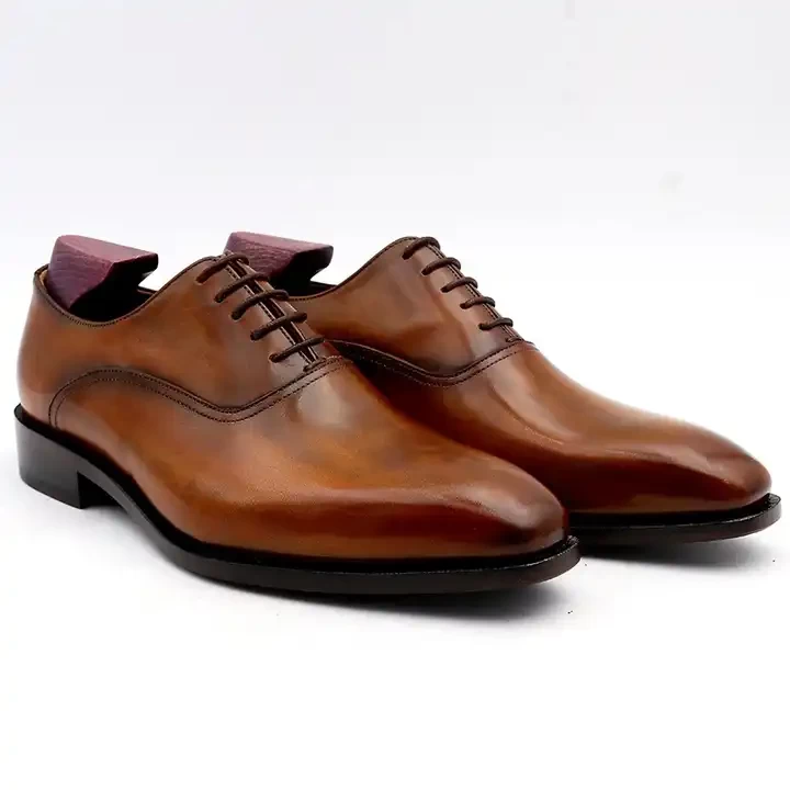 High quality men leather dress shoes goodyear comfortable custom shoes