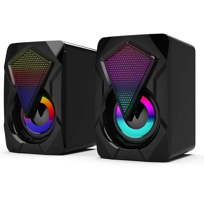 X2 mini 2.0 speaker PC Accessories gamer Lighting AUX 20 USB LED Colorful RGB Speaker for computer