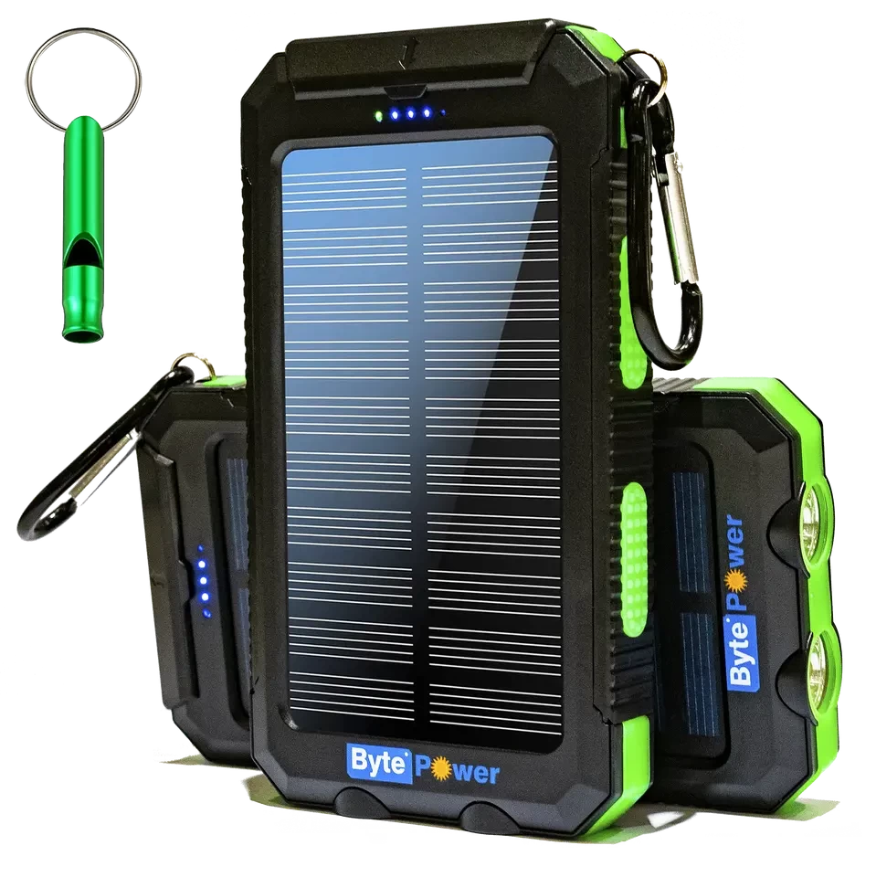 2023 BytePower Waterproof IP68 Solar Charger Power Bank 20000mah USB Portable Solar charger ,Solar Power Bank charger
