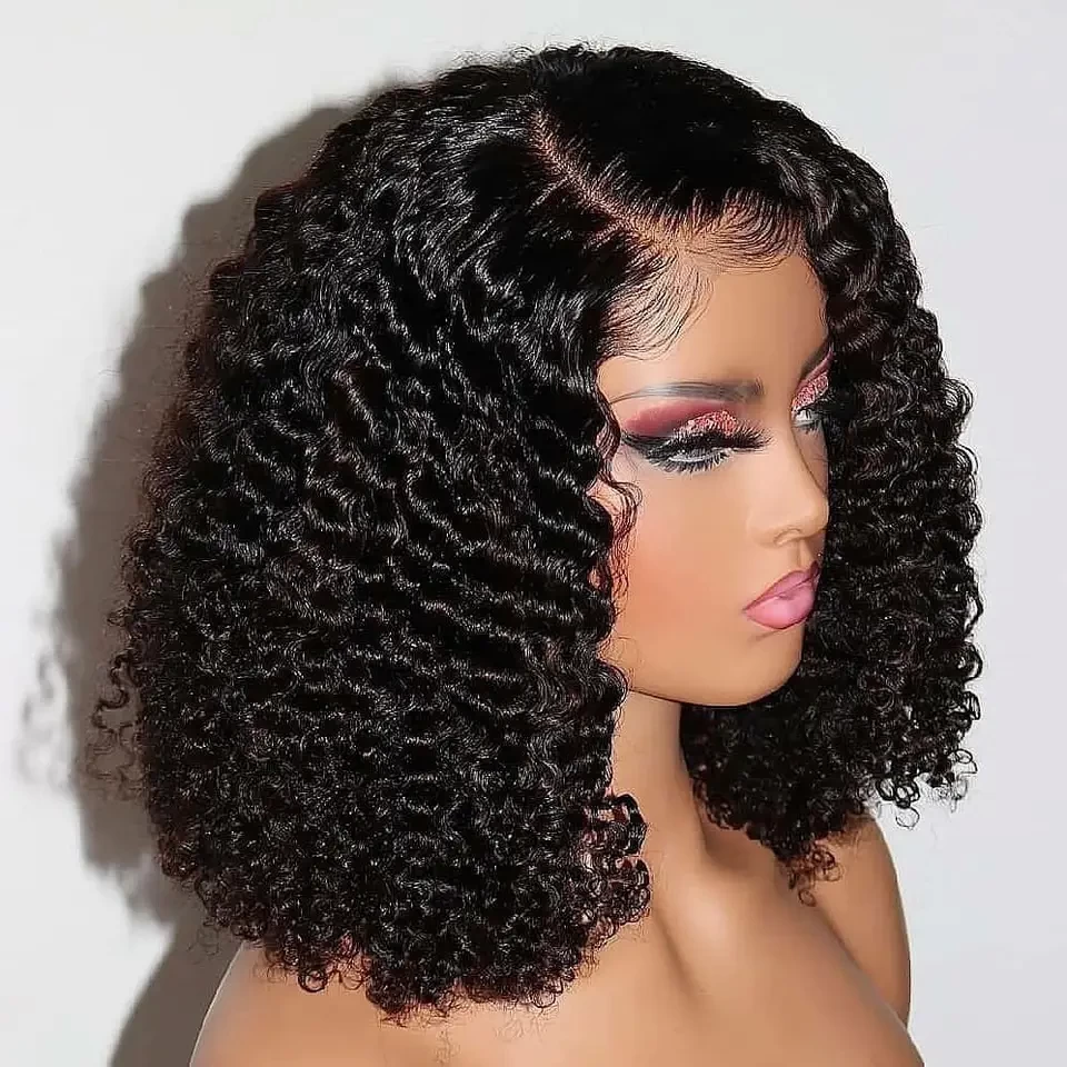 Lace front wigs brazilian HD human hair wigs full lace frontal curly short bob wig 100% remy human hair for black women