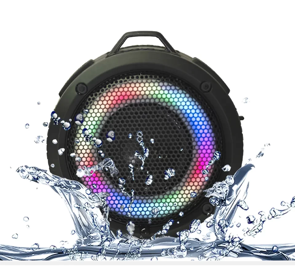 RGB led light Round speakers sound equipment amplifiers waterproof mini bluetooth accessories woofer outdoor portable wireless