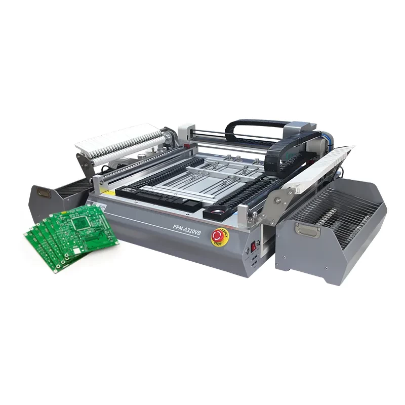 Electronic products machinery High Precision Smt Pick And Place Machine Automatic 2 Head Chip Mounter Desktop Pcb Making Machine