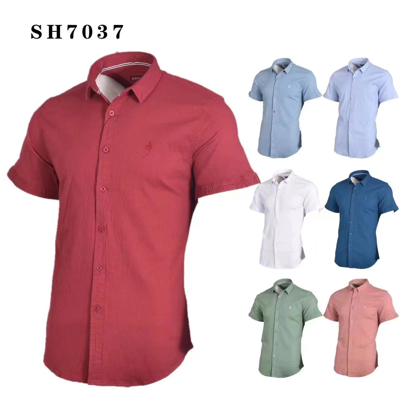 Men's Short Sleeve Plain Shirt