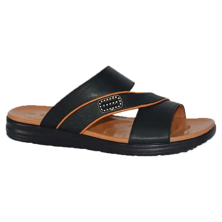 Arabic fashion Summer Beach Top Grade Slippers Men Flip Flop Pu Slipper mans slippers