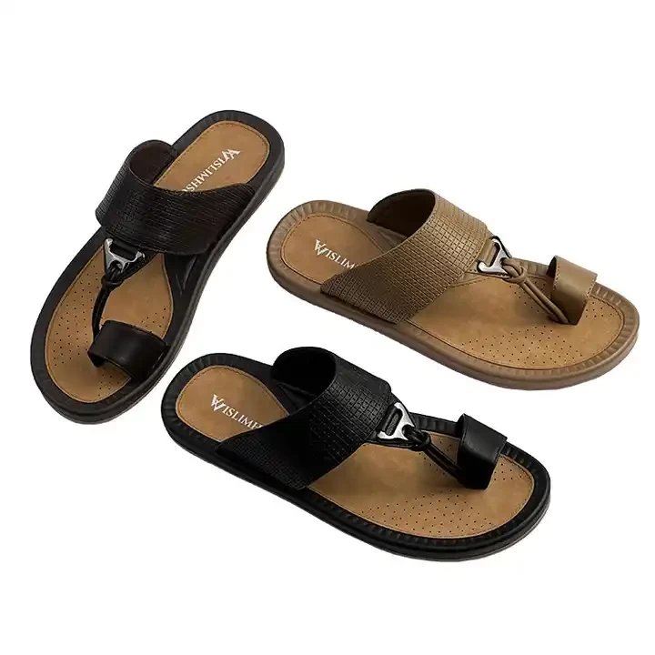 Men slippers best casual leather sandals arabic sandal