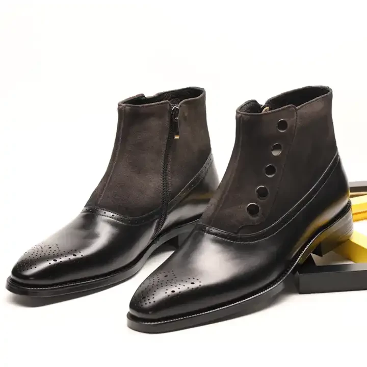 High quality ankle & bootie chelsea leather boots for men genuine leather party men's dress shoes