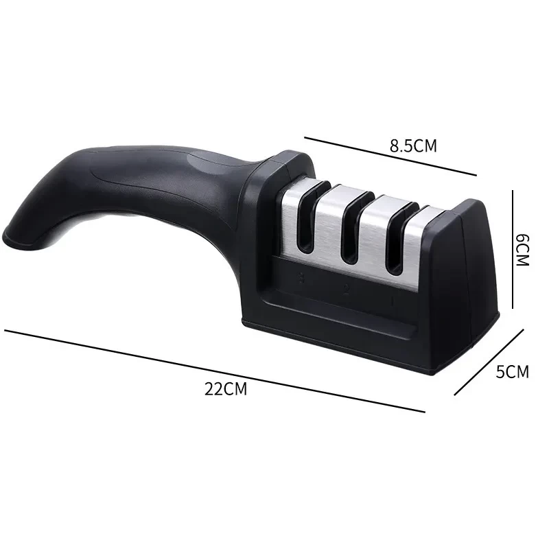 3 Stages Type Quick Sharpening Tool With Non-slip Base Handheld Multifunction Knife Sharpener