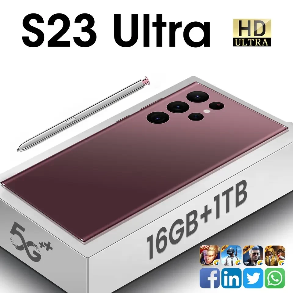 Galaxy S23 Ultra 16GB+1TB Smart Android Phone 6800mah Qualcomm 5G Dual SIM Dual Standby Unlocked Smartphone S23 ultra s23 ultra