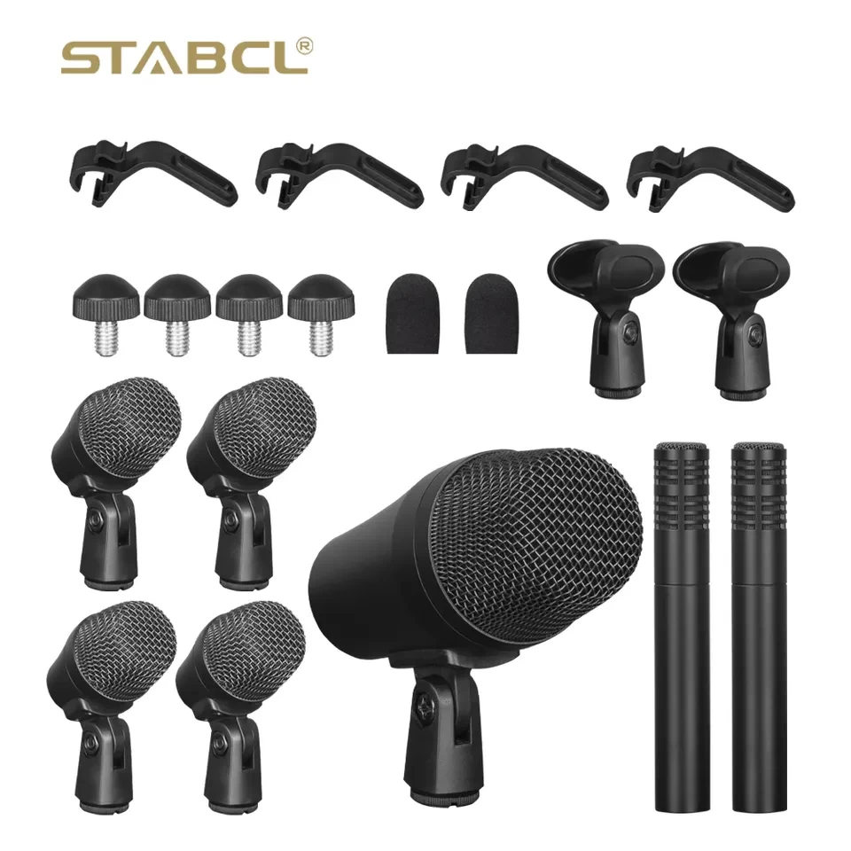 Musical instrument microphone drum microphone kit 7 pieces for Stage Performance