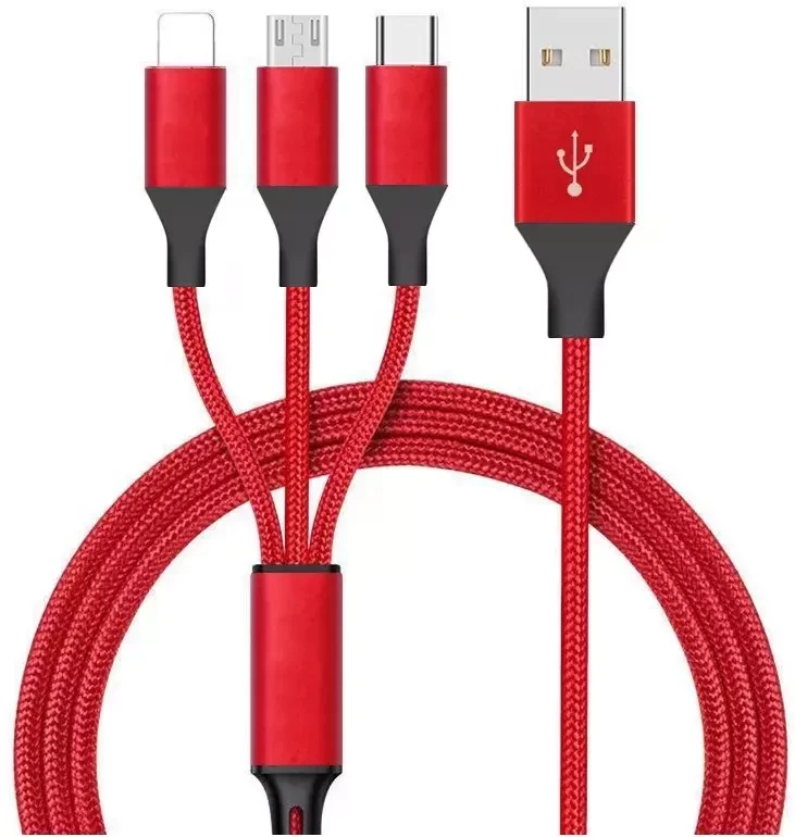 3 In 1 mobile phone charger cable Commonly Used Accessories & Parts Usb Cable For all mobile phone Cable