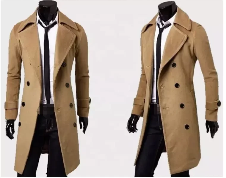 ShowMe New Winter plus size Long Coats Casual Woolen Turn Collar Long Overcoats Business Wool Trench Coats Men Down jacket