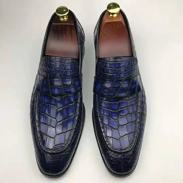 Genuine Leather Fashion Crocodile Leather Office shoes men hot sale dress shoes men leather